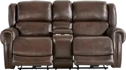 dual power reclining console loveseat