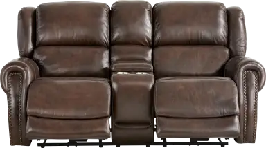 dual power reclining console loveseat
