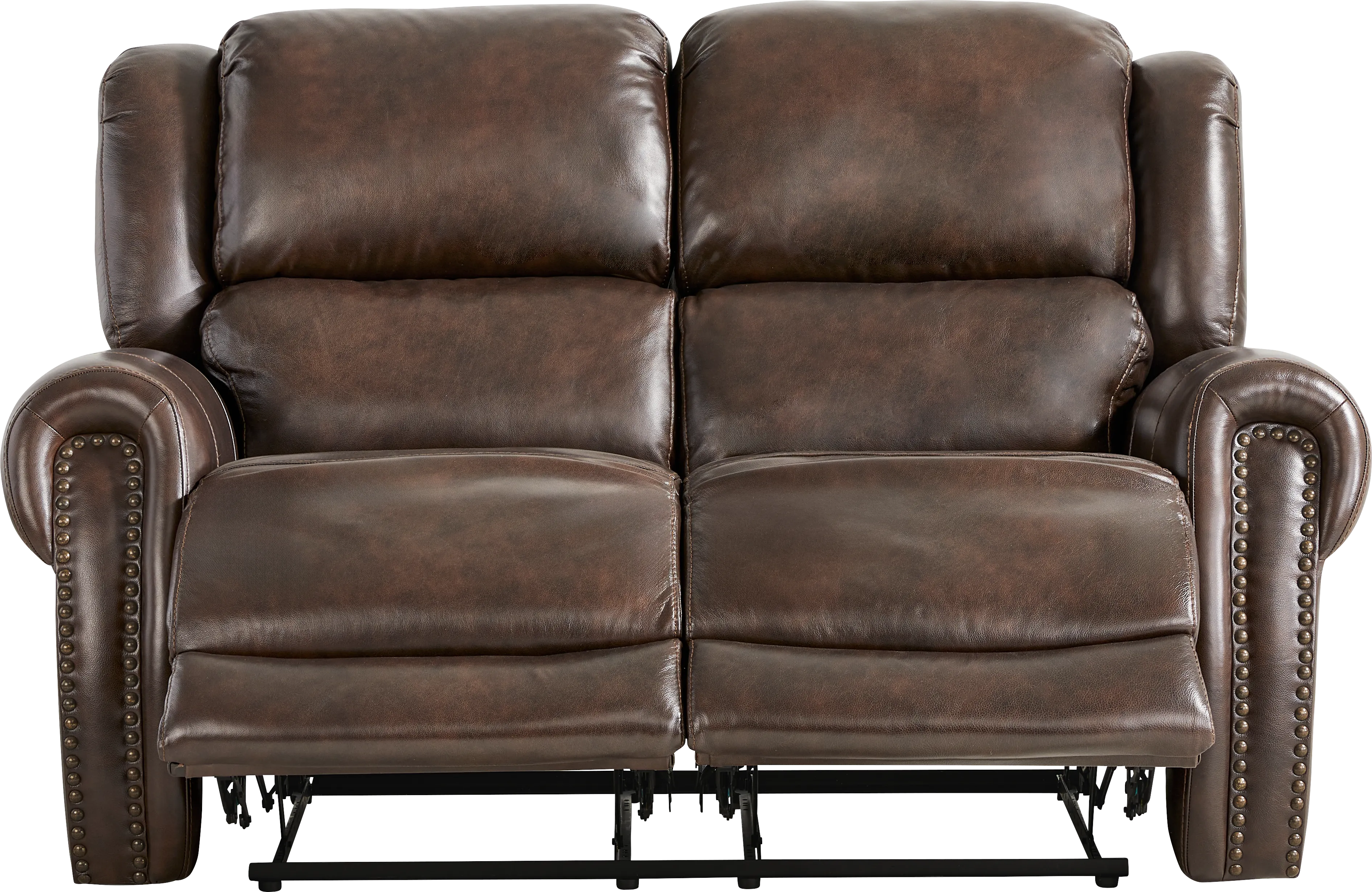 Churchill Brown Leather 5 Pc Living Room with Dual Power Reclining Sofa - Thumbnail - Image 8