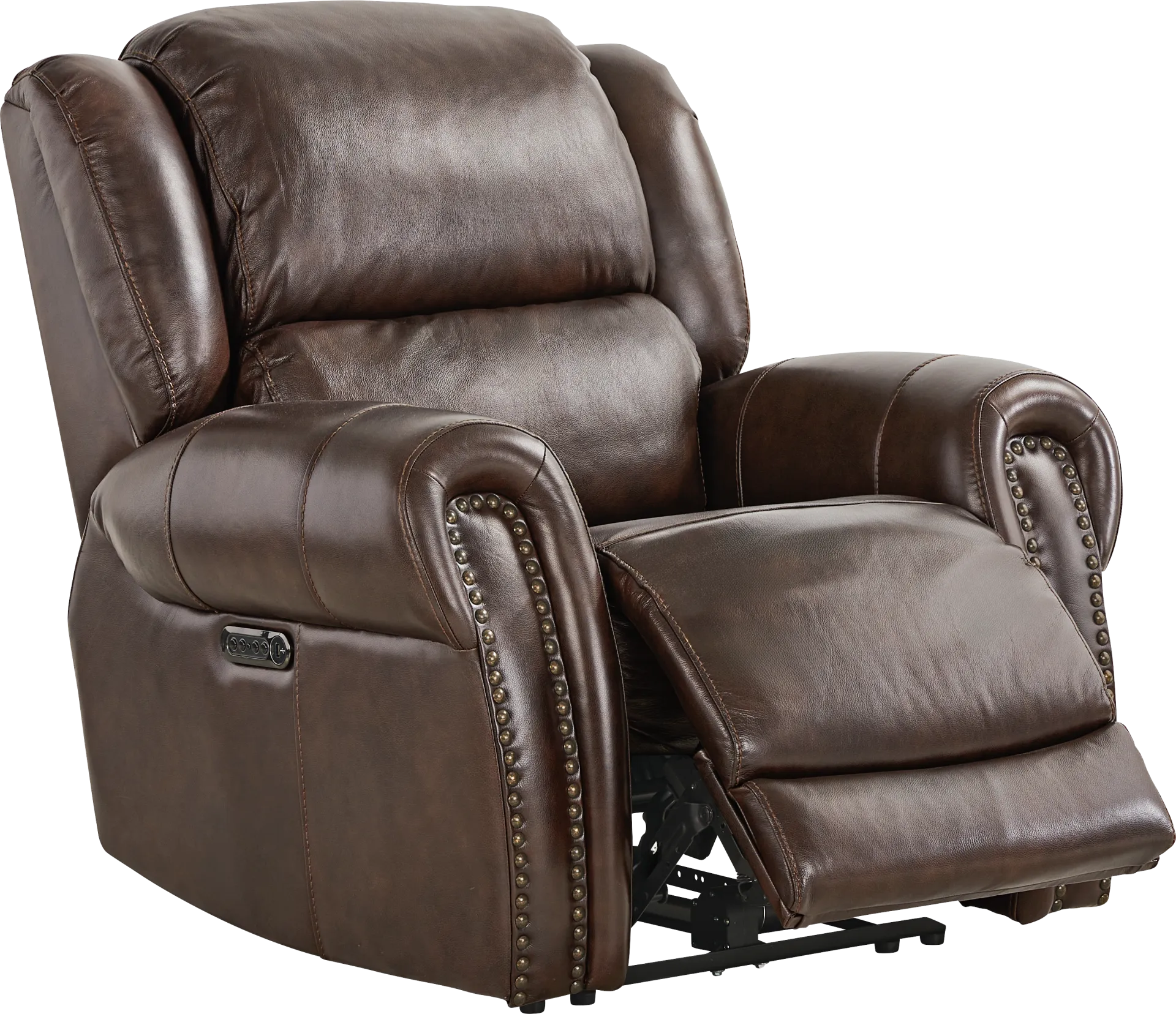 Churchill Brown Dual Power Leather Recliner - Image 2