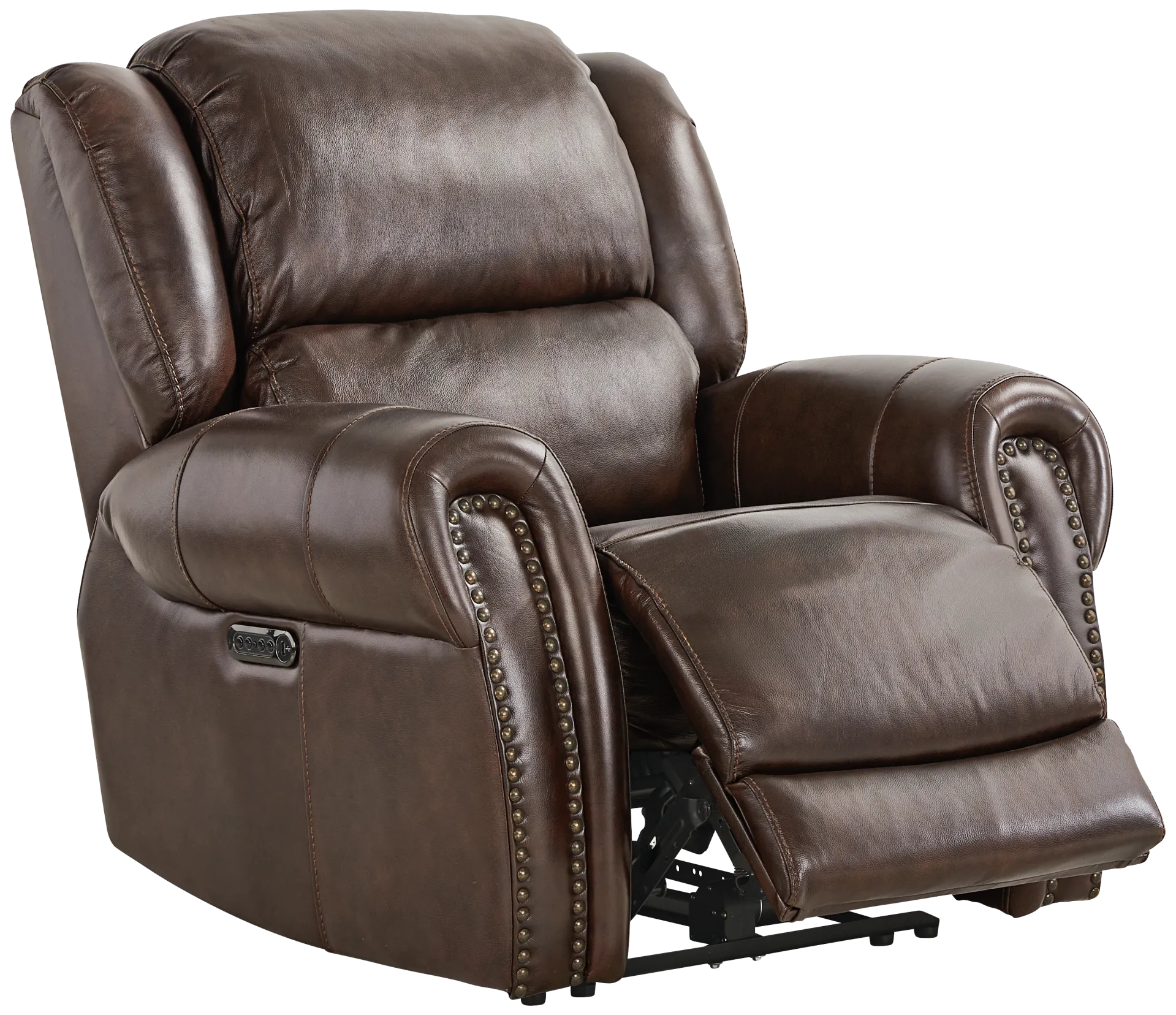 brown dual power recliner