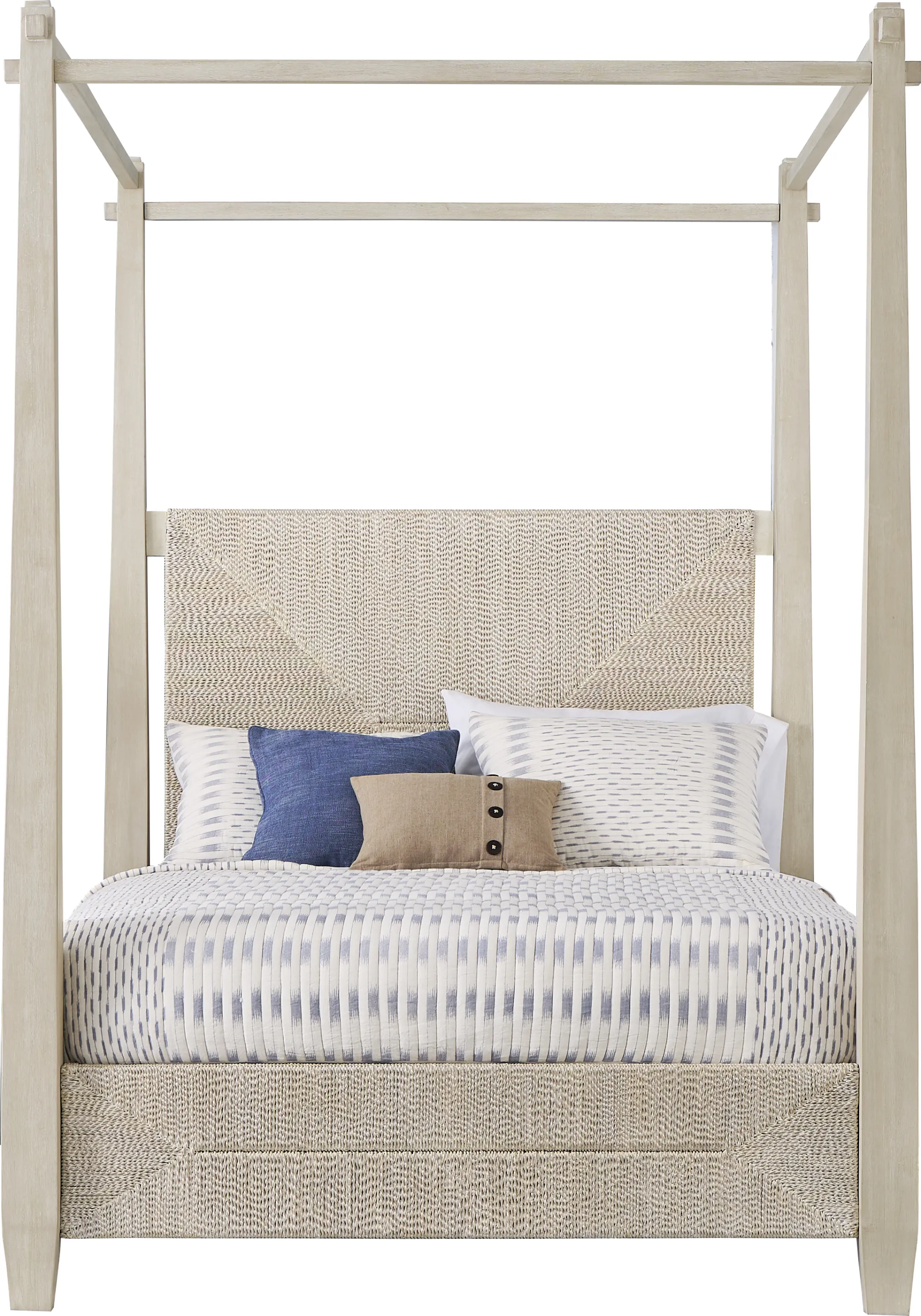 Maldive White 3 Pc King Poster Bed - Image 1