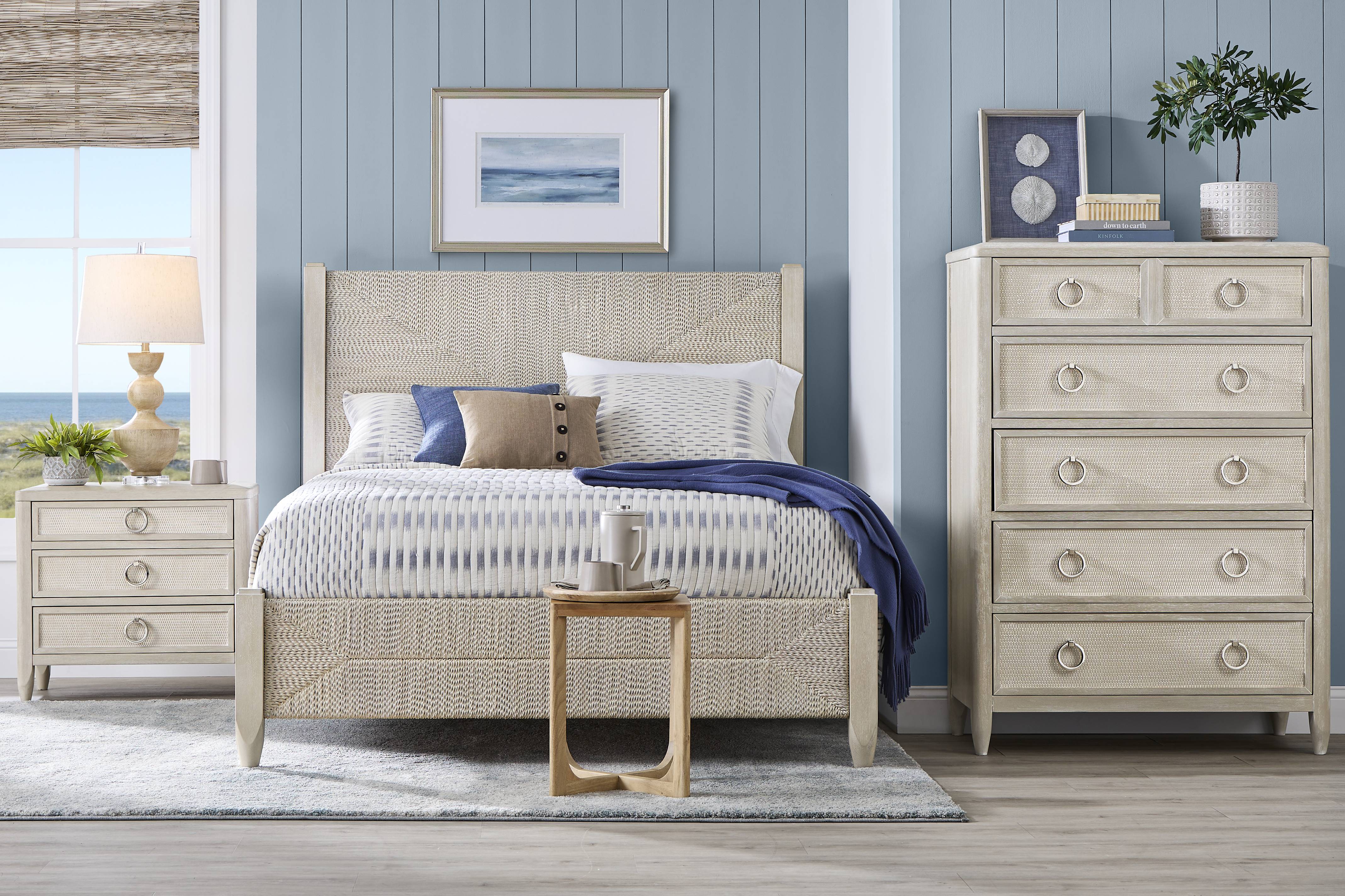 Maldive White 5 Pc King Panel Bedroom - Thumbnail - Image 1