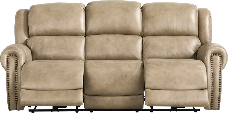 Churchill Taupe Dual Power Reclining Sofa