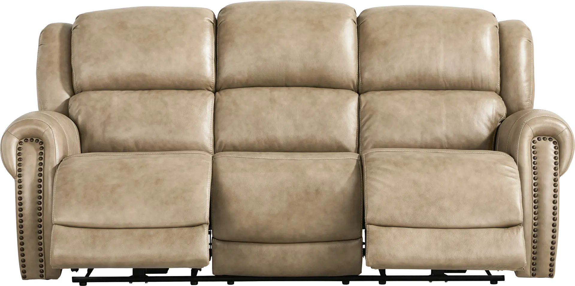 Churchill Taupe Dual Power Reclining Sofa