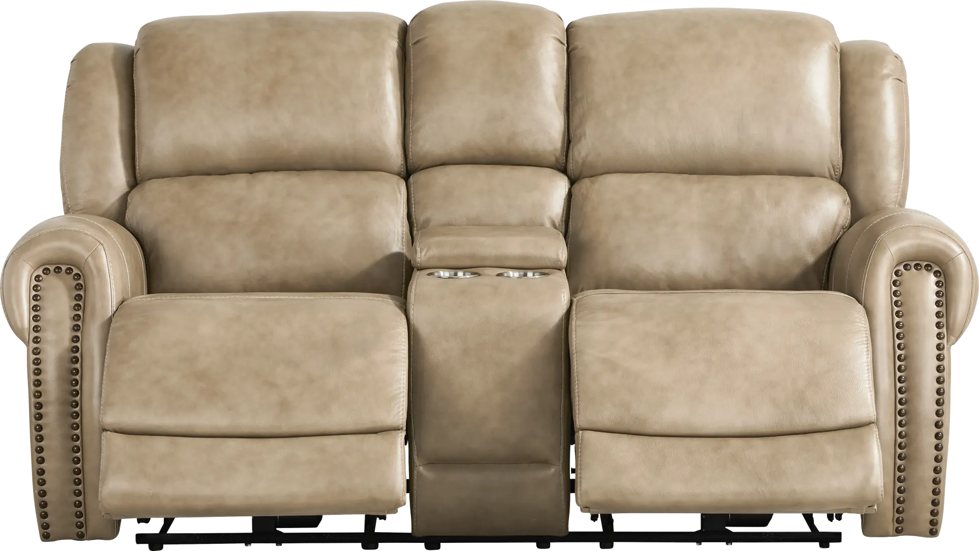 Churchill Taupe Dual Power Reclining Loveseat