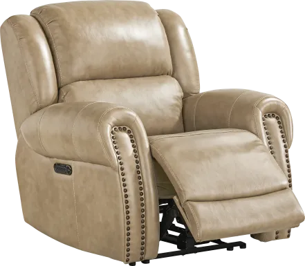 Churchill Taupe Dual Power Recliner