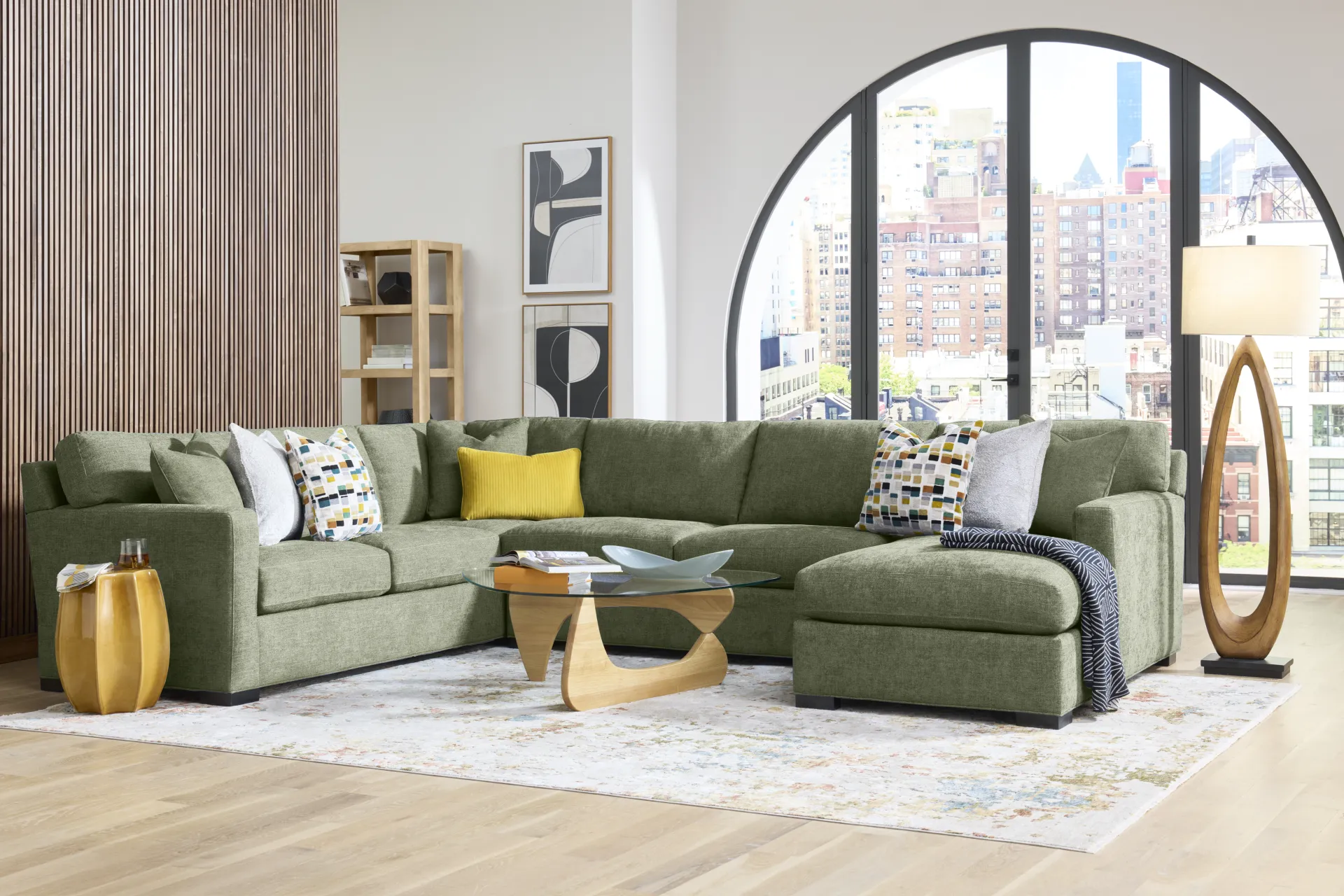 Harmonie Avocado 3 Pc Sleeper Sectional - Image 2
