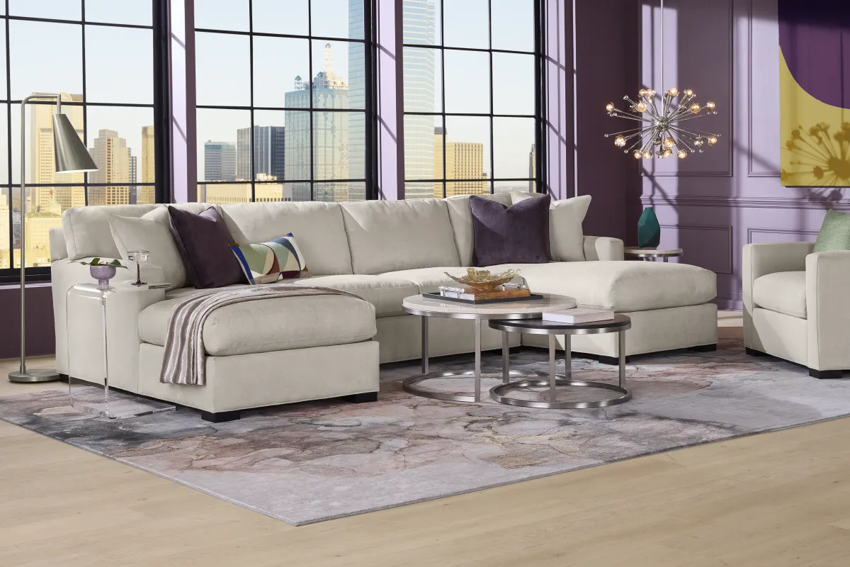 Harmonie Dove 3 Pc Sleeper Sectional