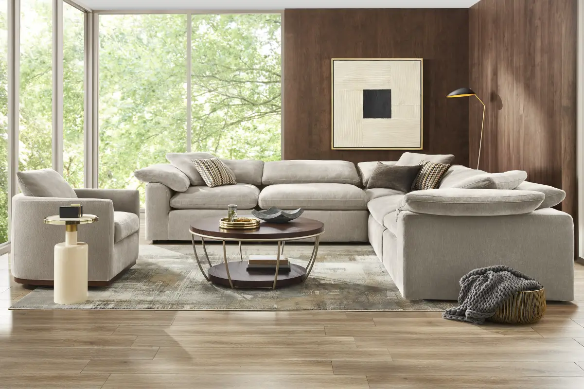 The Flow Gray 5 Pc Sectional