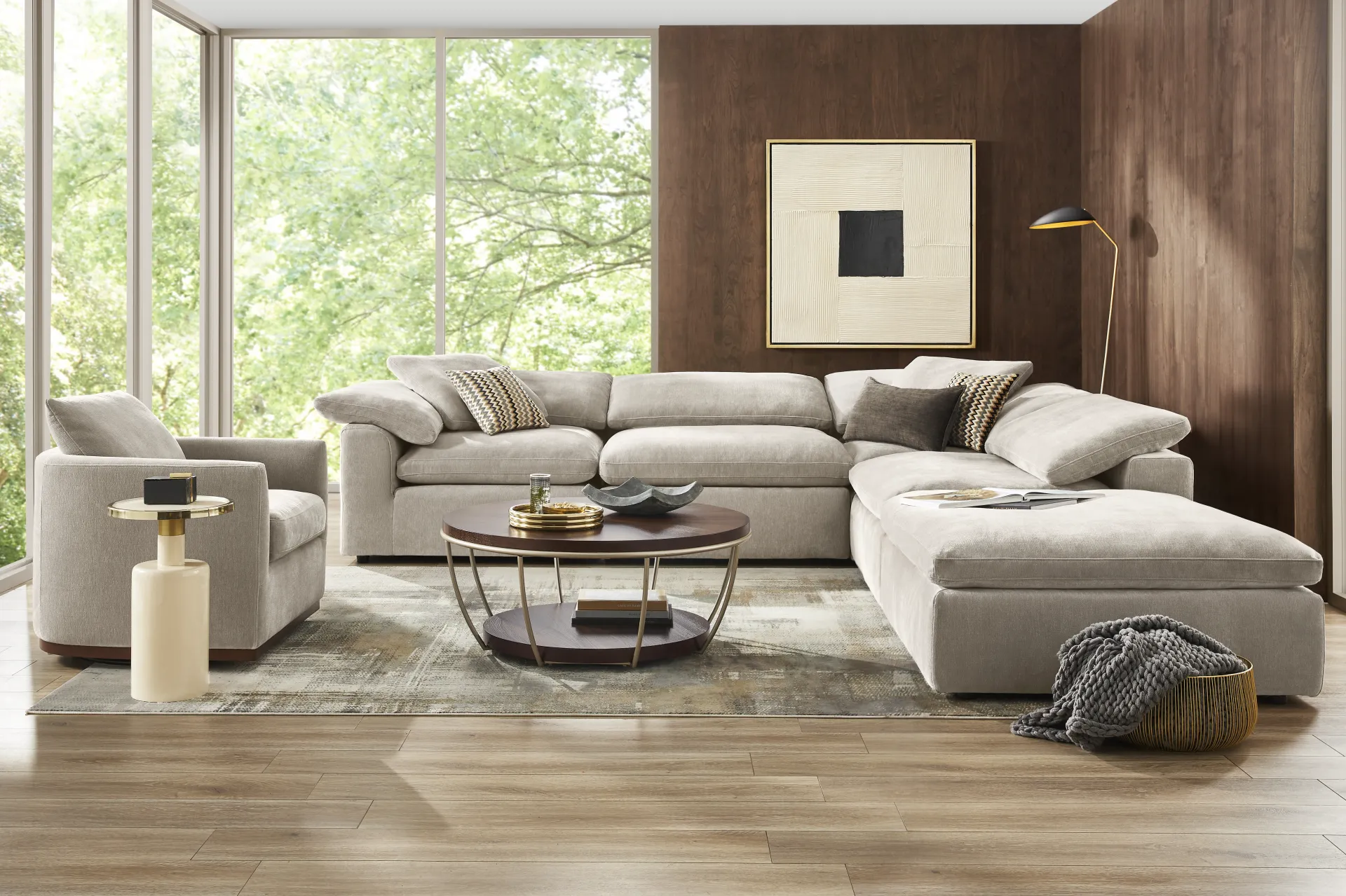 The Flow Gray 5 Pc Sectional - Image 1