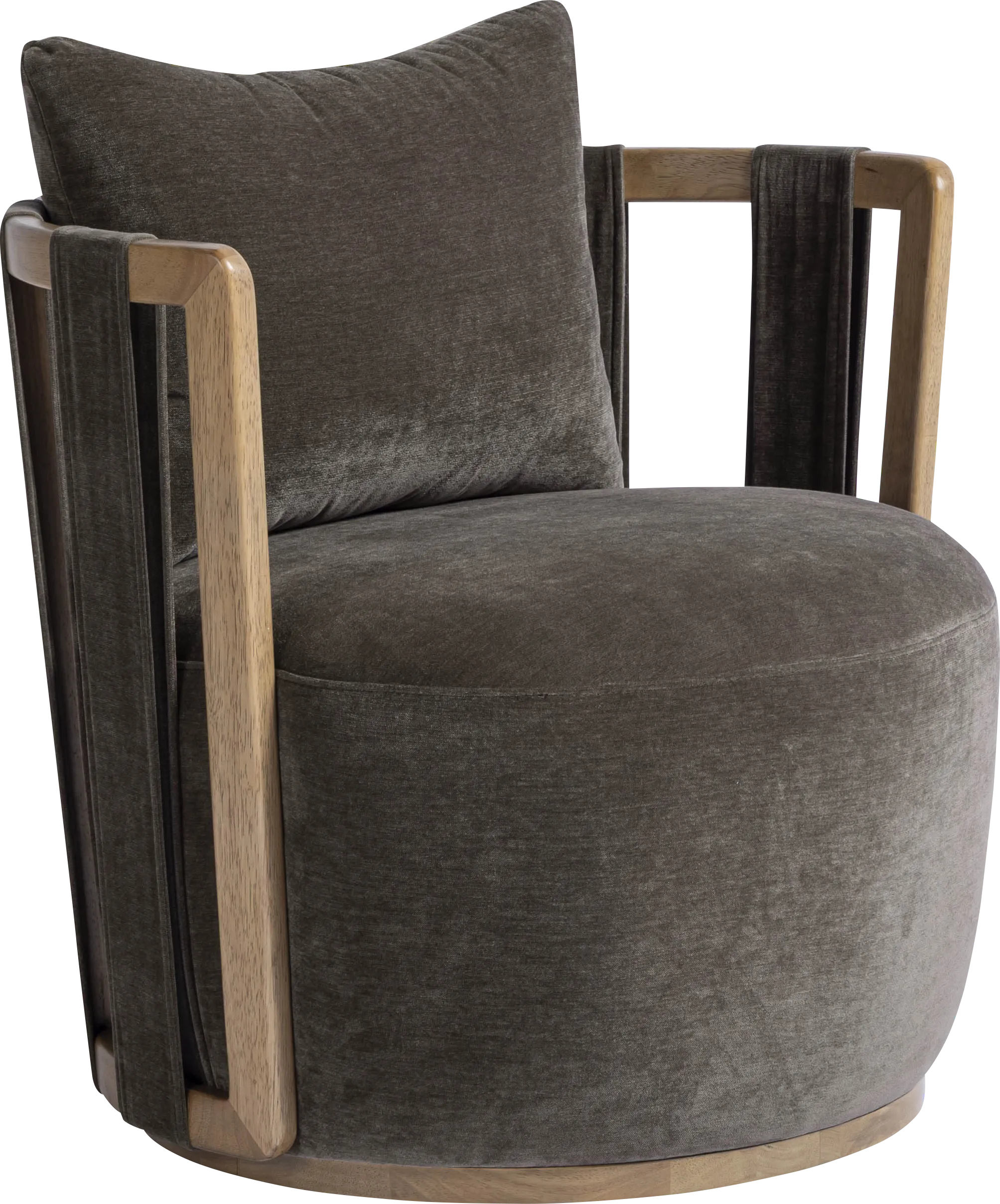 Chesterna Dark Brown Swivel Accent Chair - Thumbnail - Image 1