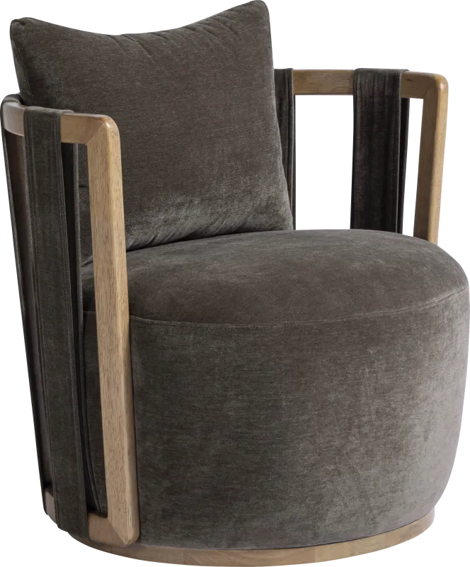 Chesterna Dark Brown Swivel Accent Chair