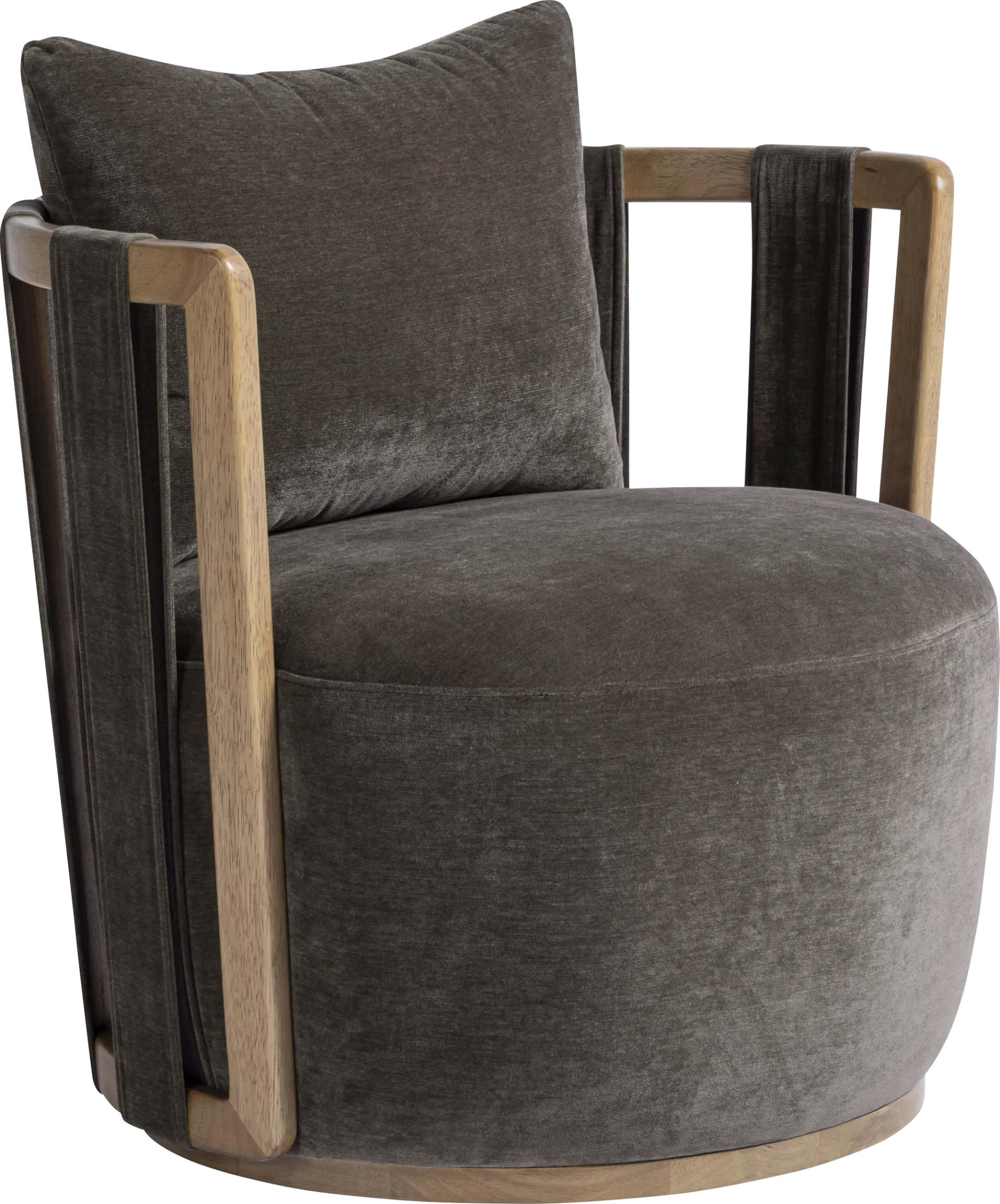 Chesterna Dark Brown Swivel Accent Chair - Image 1