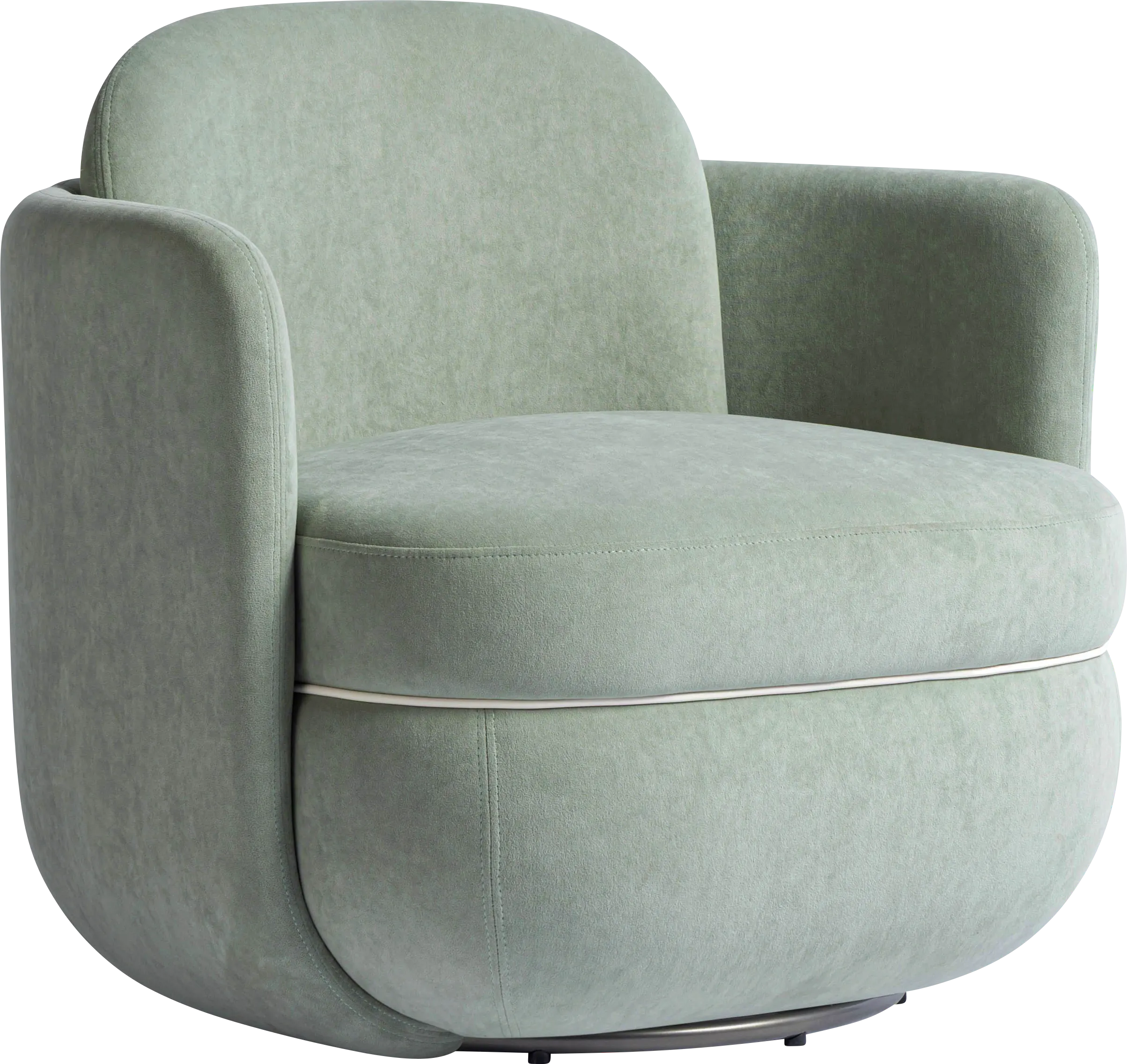 Marbleain Mint Green Swivel Accent Chair - Thumbnail - Image 1
