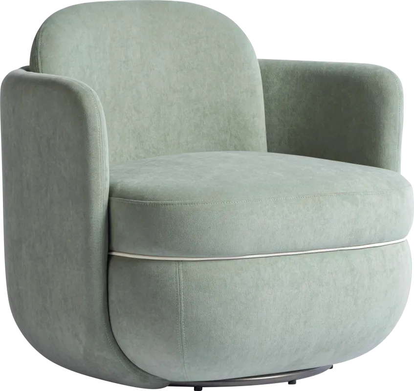 Marbleain Mint Green Swivel Accent Chair