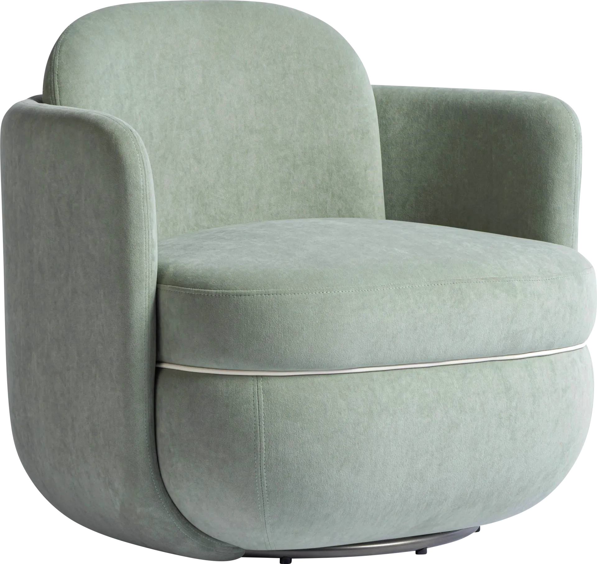 Marbleain Mint Green Swivel Accent Chair - Image 1