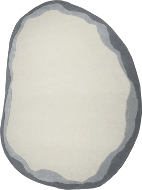 Petalshine Gray 8' x 10' Gray Oval Rug