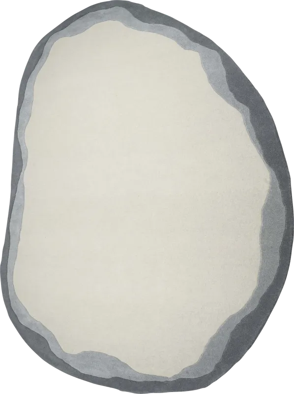 Petalshine Gray 8' x 10' Gray Oval Rug