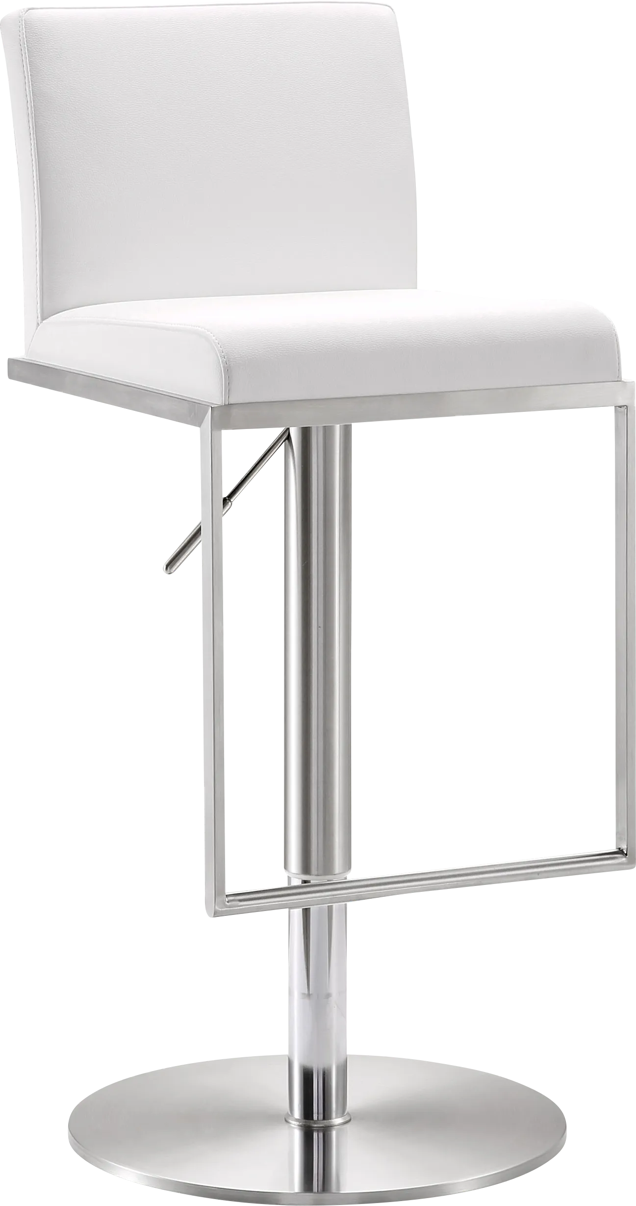 Atrani White Adjustable Swivel Barstool - Thumbnail - Image 1
