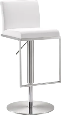 Atrani White Adjustable Swivel Barstool