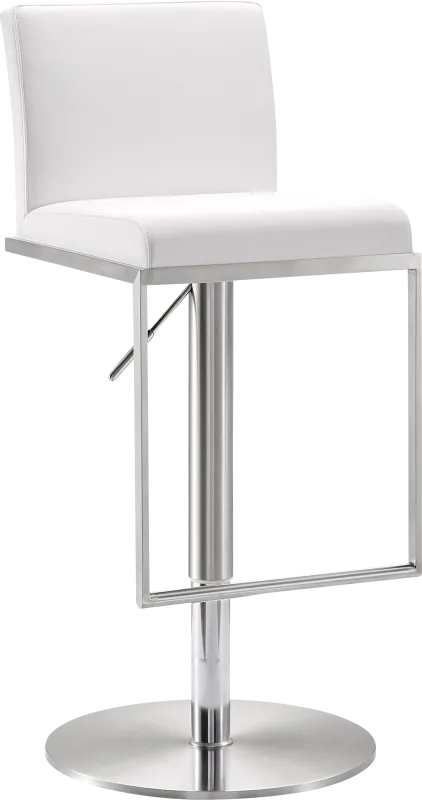 Atrani White Adjustable Swivel Barstool