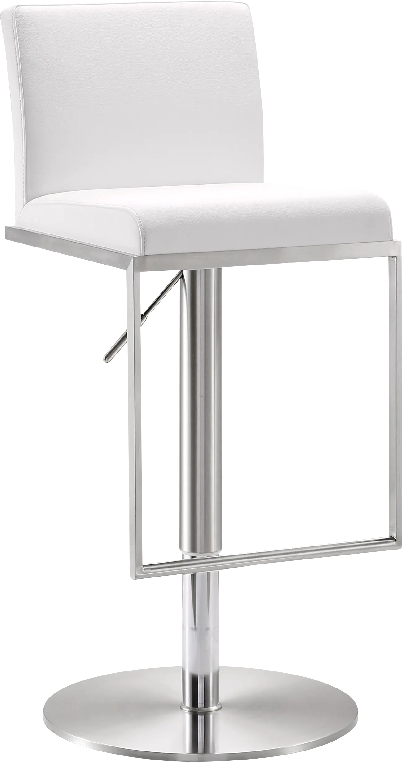 Atrani White Adjustable Swivel Barstool