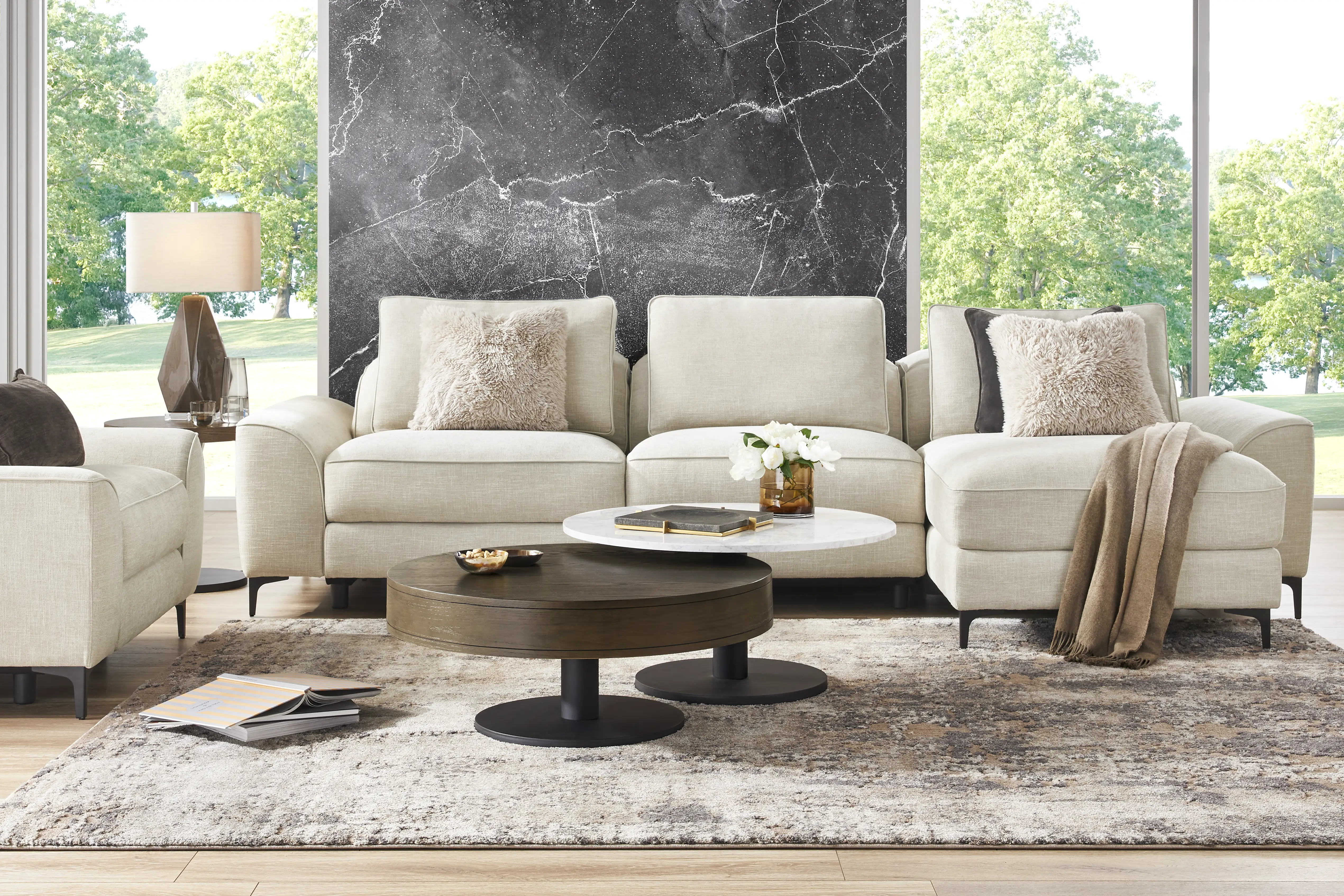 Aspen Sand 3 Pc Dual Power Reclining Sectional - Thumbnail - Image 2