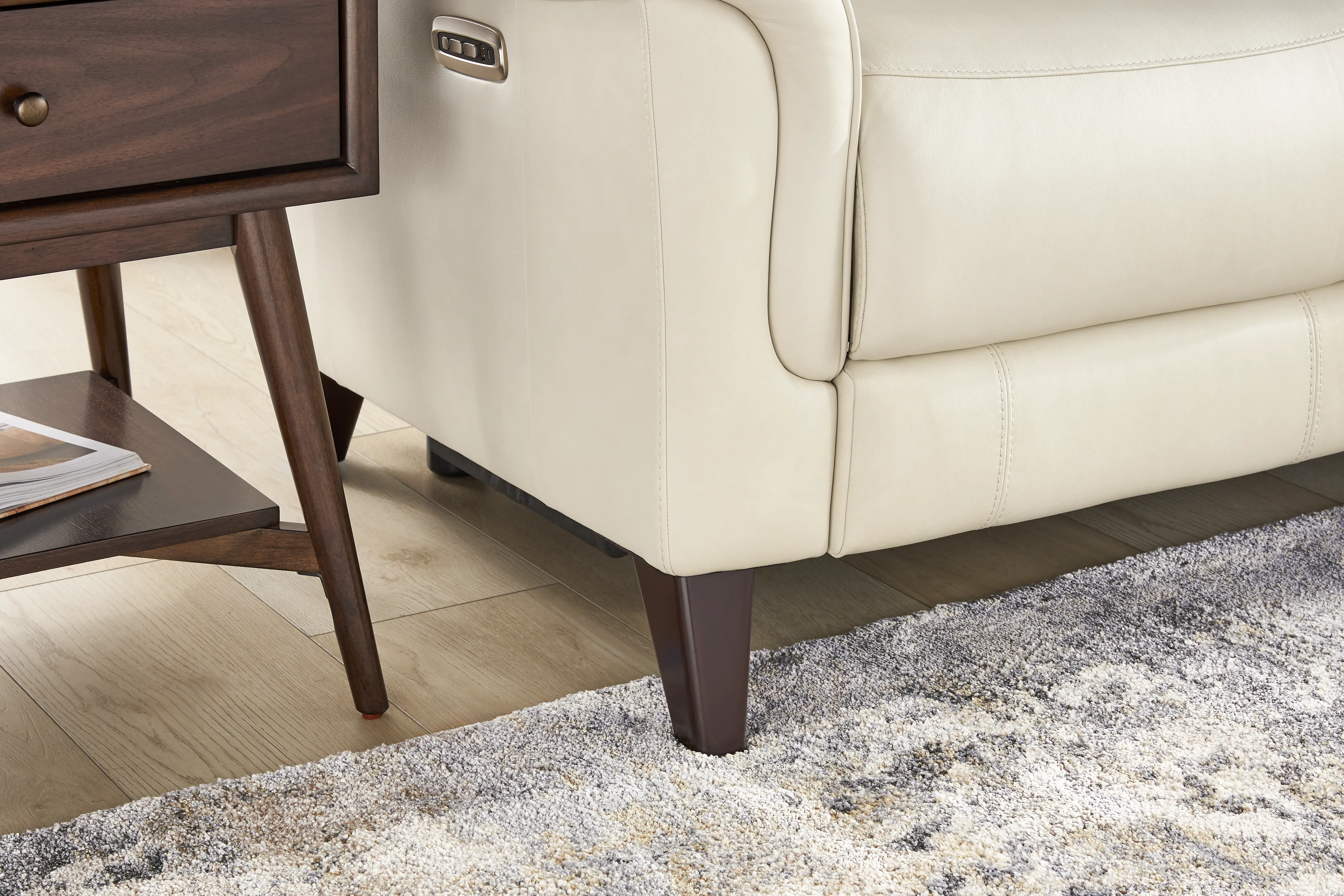 Antonella Beige Leather Dual Power Recliner - Image 8