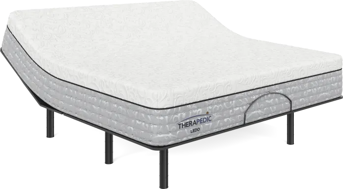 Therapedic Ledo King Mattress with Head Up Only Base