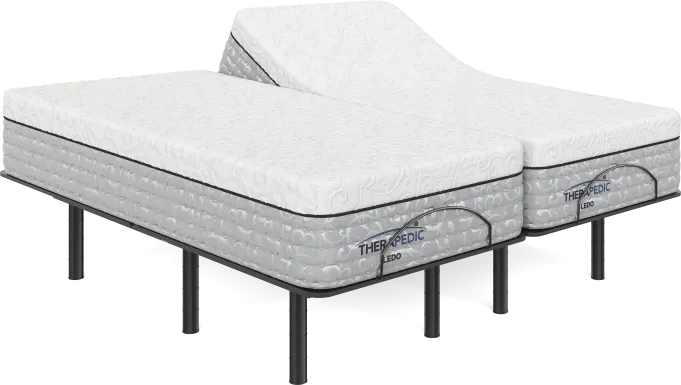 Therapedic Ledo Split King Mattress with Head Up Only Base