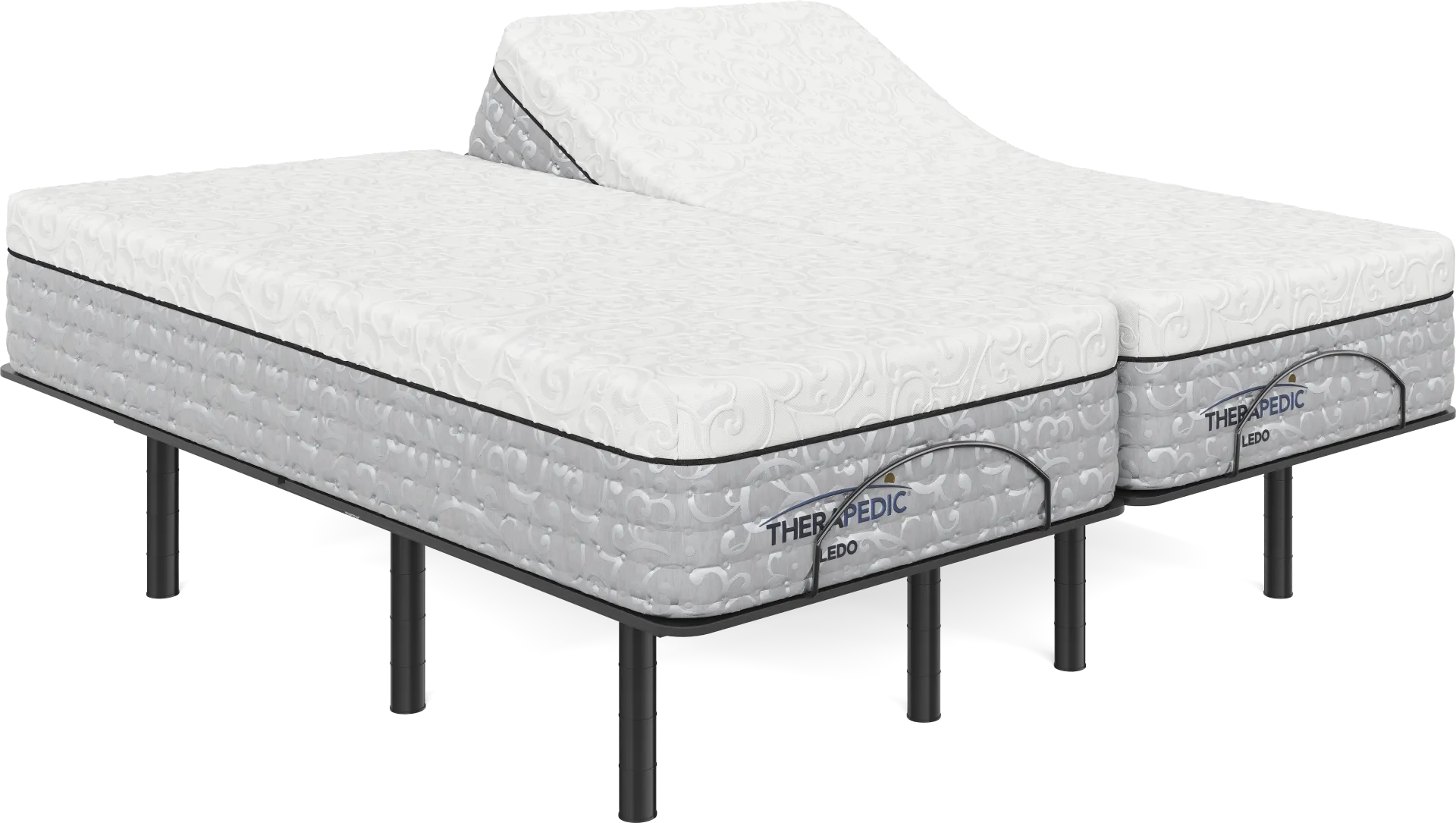 Therapedic Ledo Split King Mattress with Head Up Only Base - Image 1