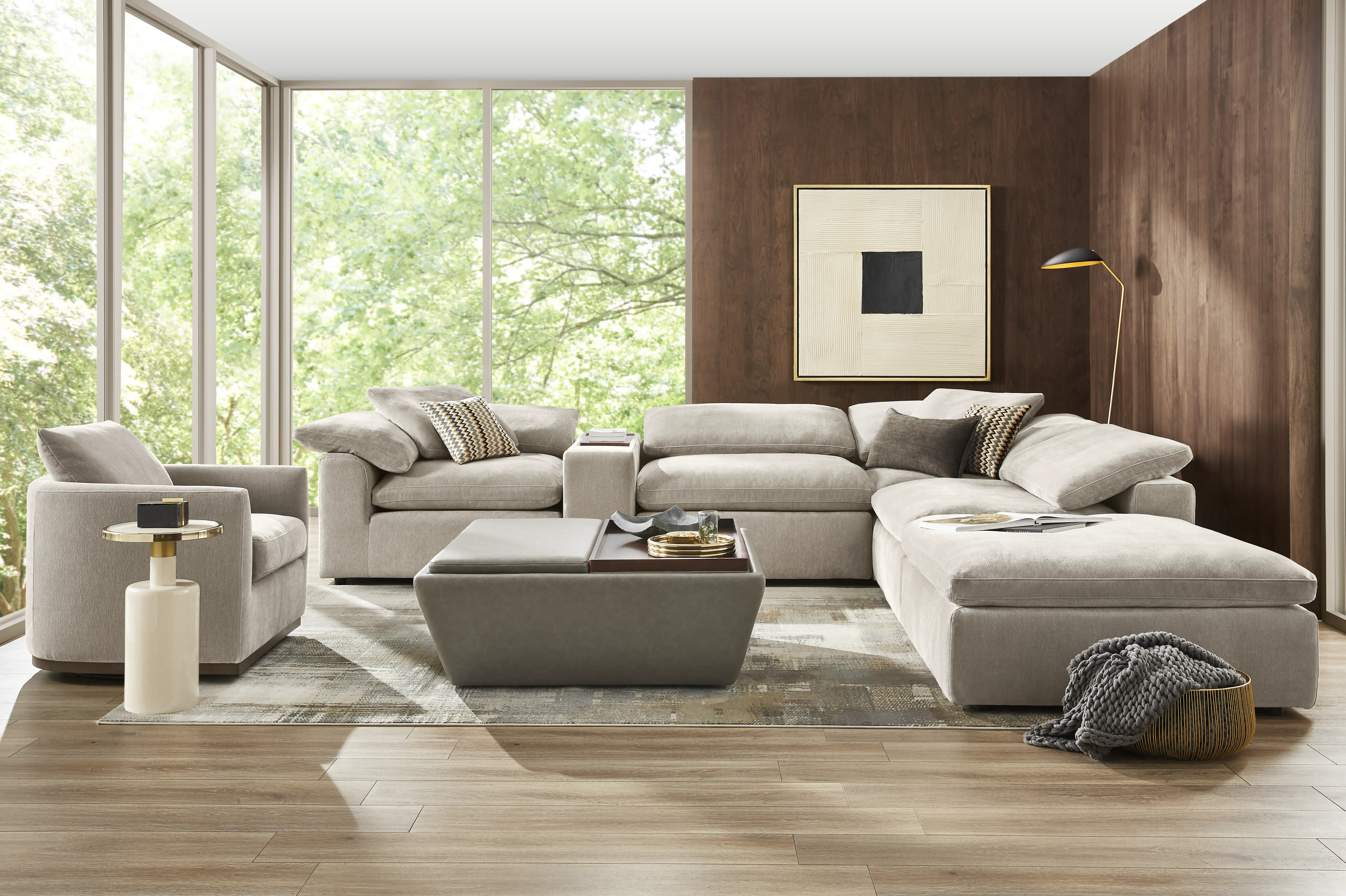 The Flow Gray 6 Pc Dual Power Reclining Sectional with Console - Thumbnail - Image 2