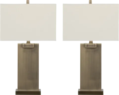 Dalliotte Hollow Brass Lamp, Set of 2