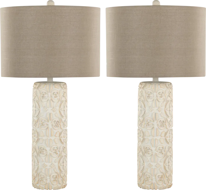 Iris Nest Off-White Lamp, Set of 2