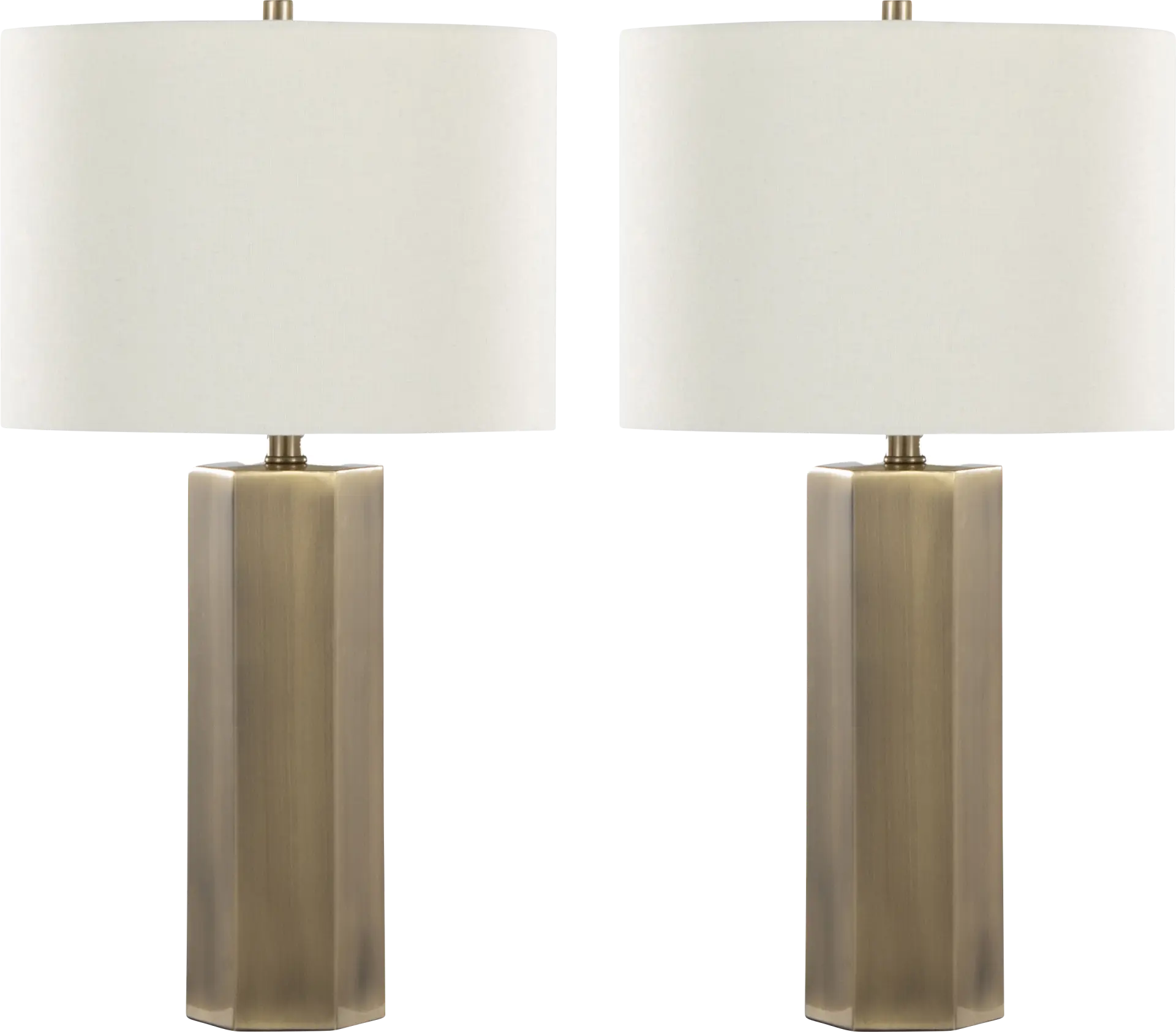 Wykes Isle Brass Lamp, Set of 2