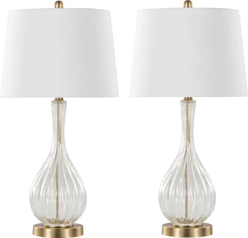 Vulcan Bend Clear Lamp, Set of 2