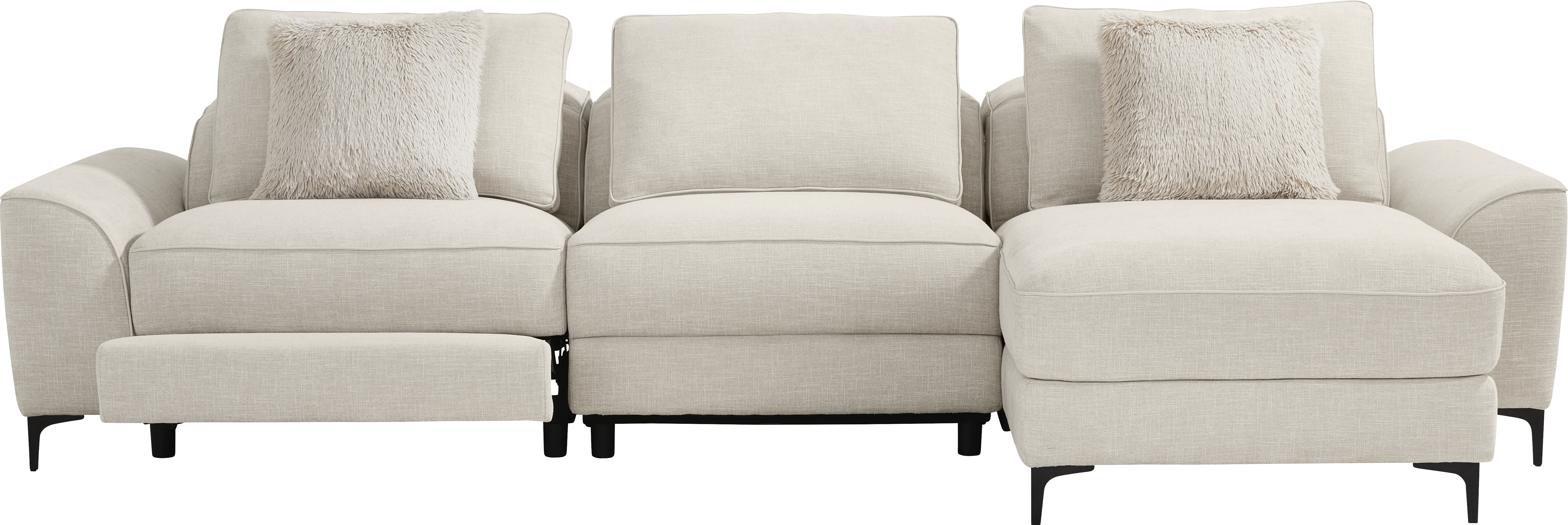 Aspen Sand 3 Pc Dual Power Reclining Sectional - Thumbnail - Image 1