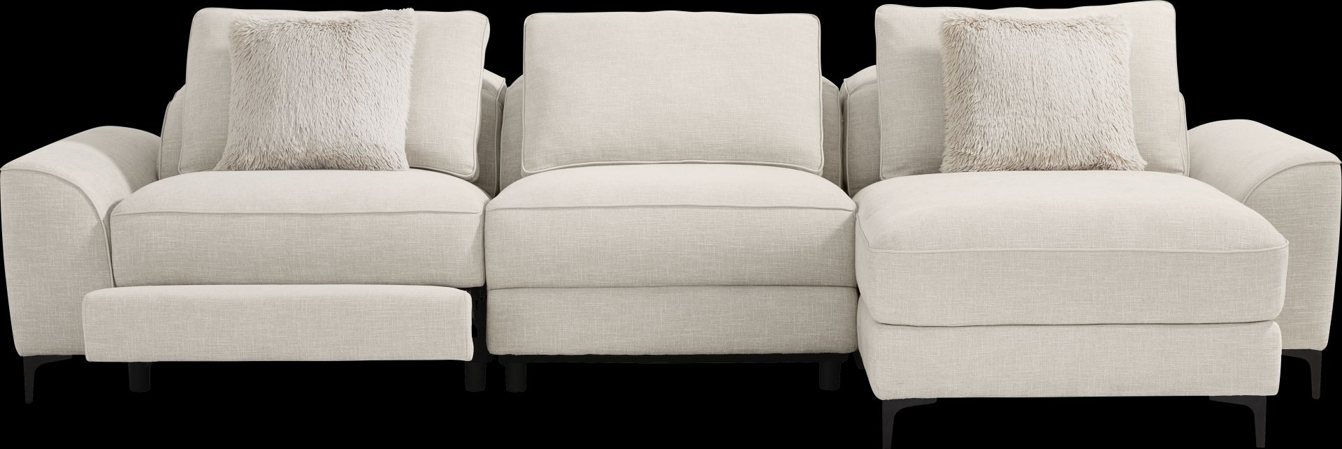 Aspen Sand 3 Pc Dual Power Reclining Sectional - Image 1