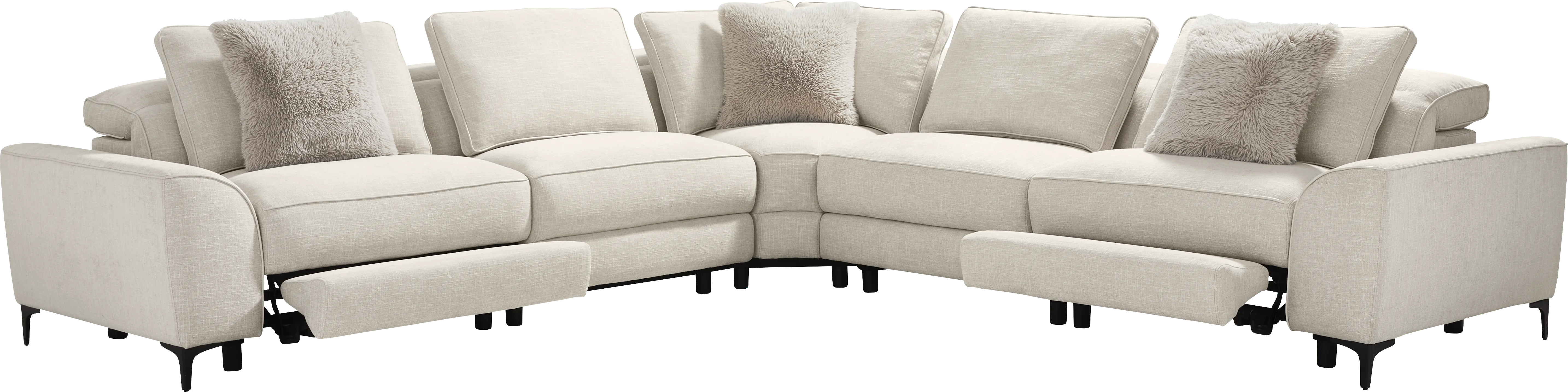 Aspen Sand 5 Pc Dual Power Reclining Sectional - Thumbnail - Image 1