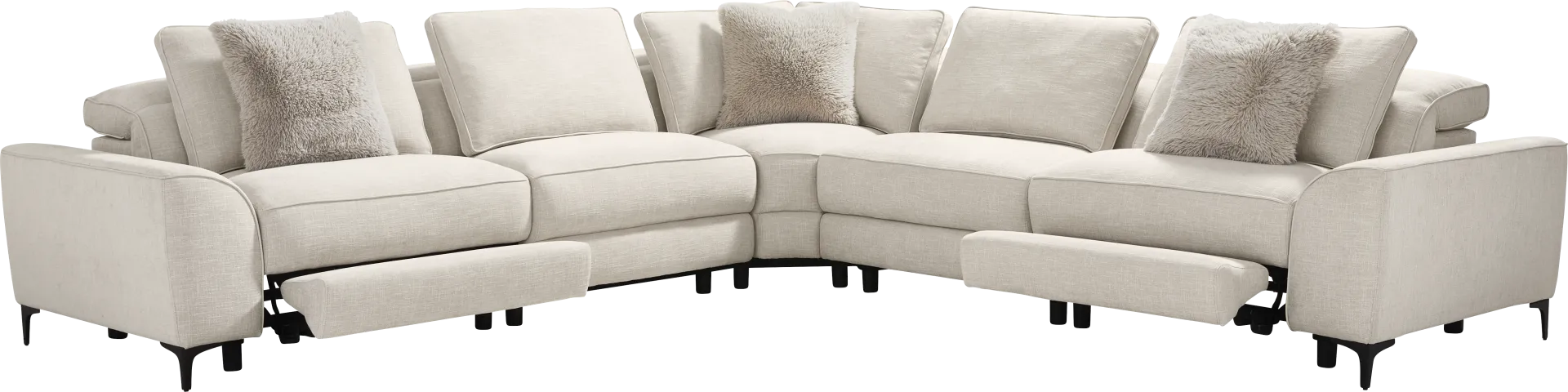 Aspen Sand 5 Pc Dual Power Reclining Sectional - Image 1