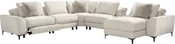 6 pc right dual power media sectional