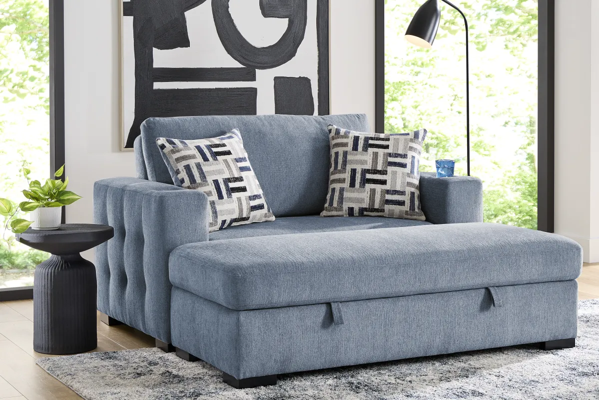 Geneva Blue 2 Pc Chaise