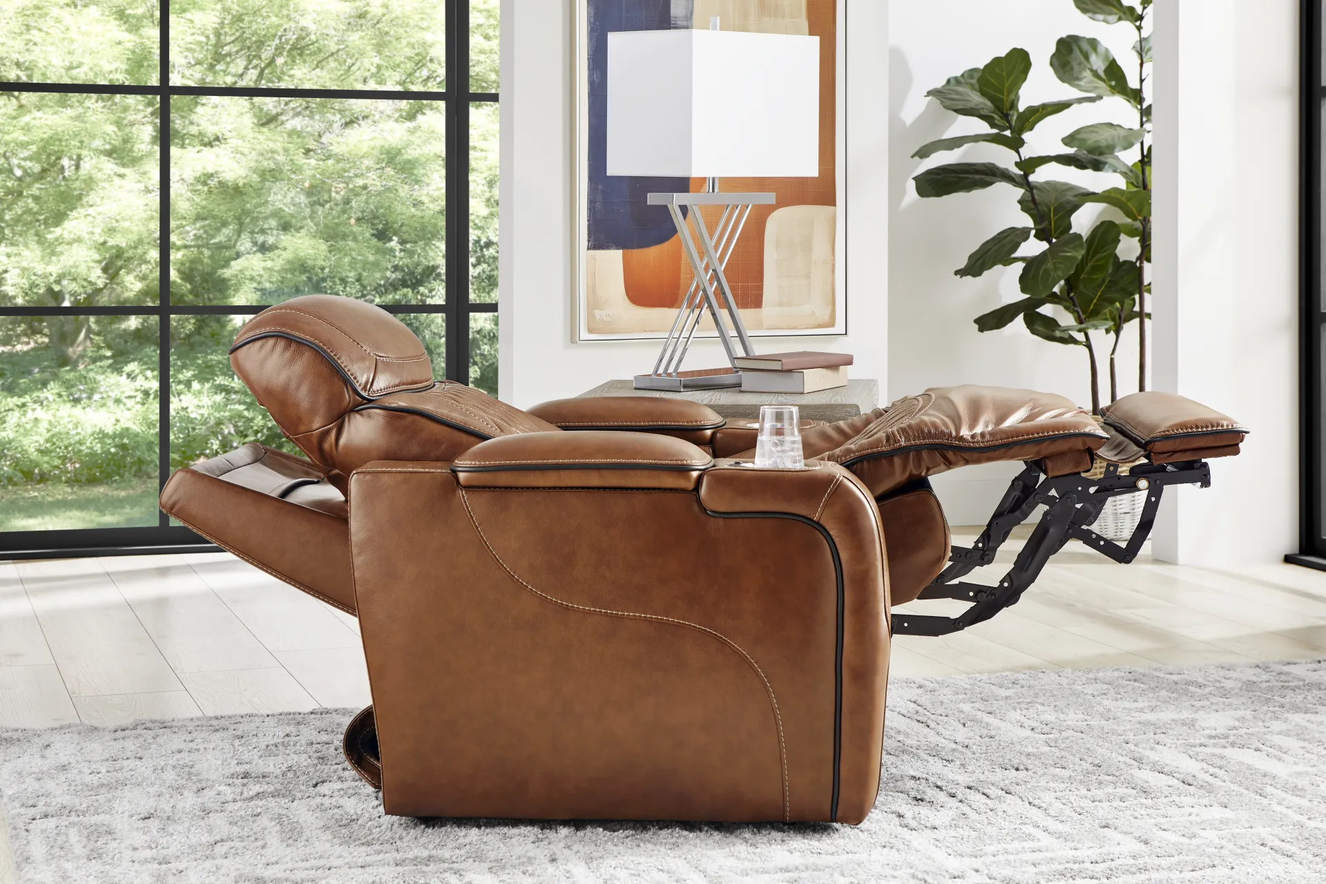 Brown Leather Sound Tech by Shaq Recliner To Go - Image 5