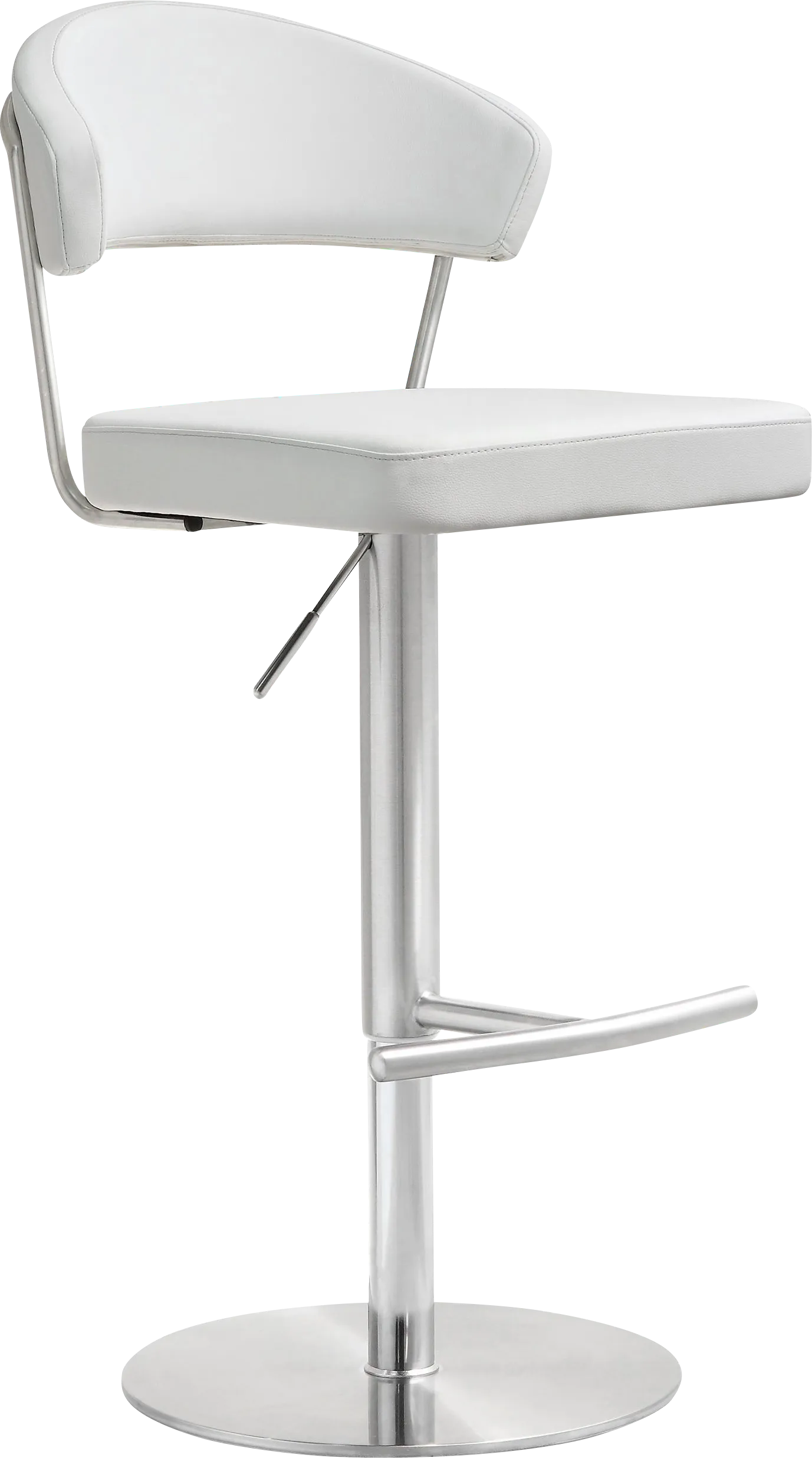 Cosmo White Adjustable Swivel Barstool - Image 1