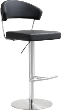 Cosmo Black Adjustable Swivel Barstool