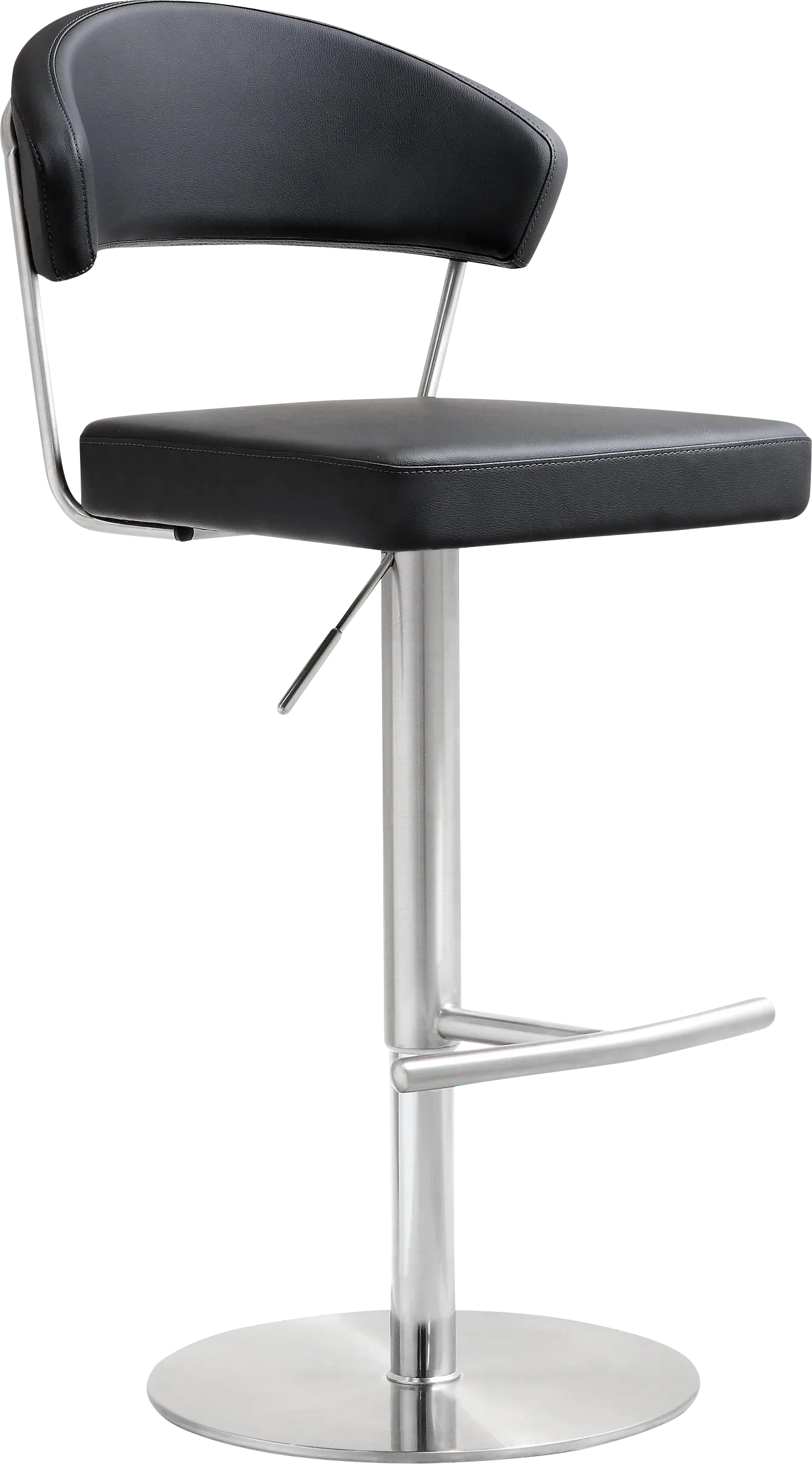 Cosmo Black Adjustable Swivel Barstool - Image 1