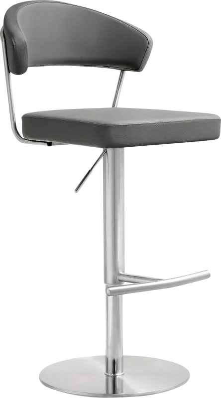 Cosmo Gray Adjustable Swivel Barstool