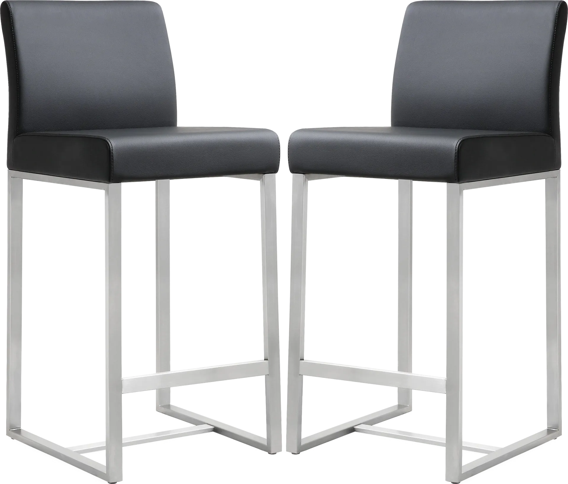 Silas Black Counter Height Stools (Set of 2) - Image 1