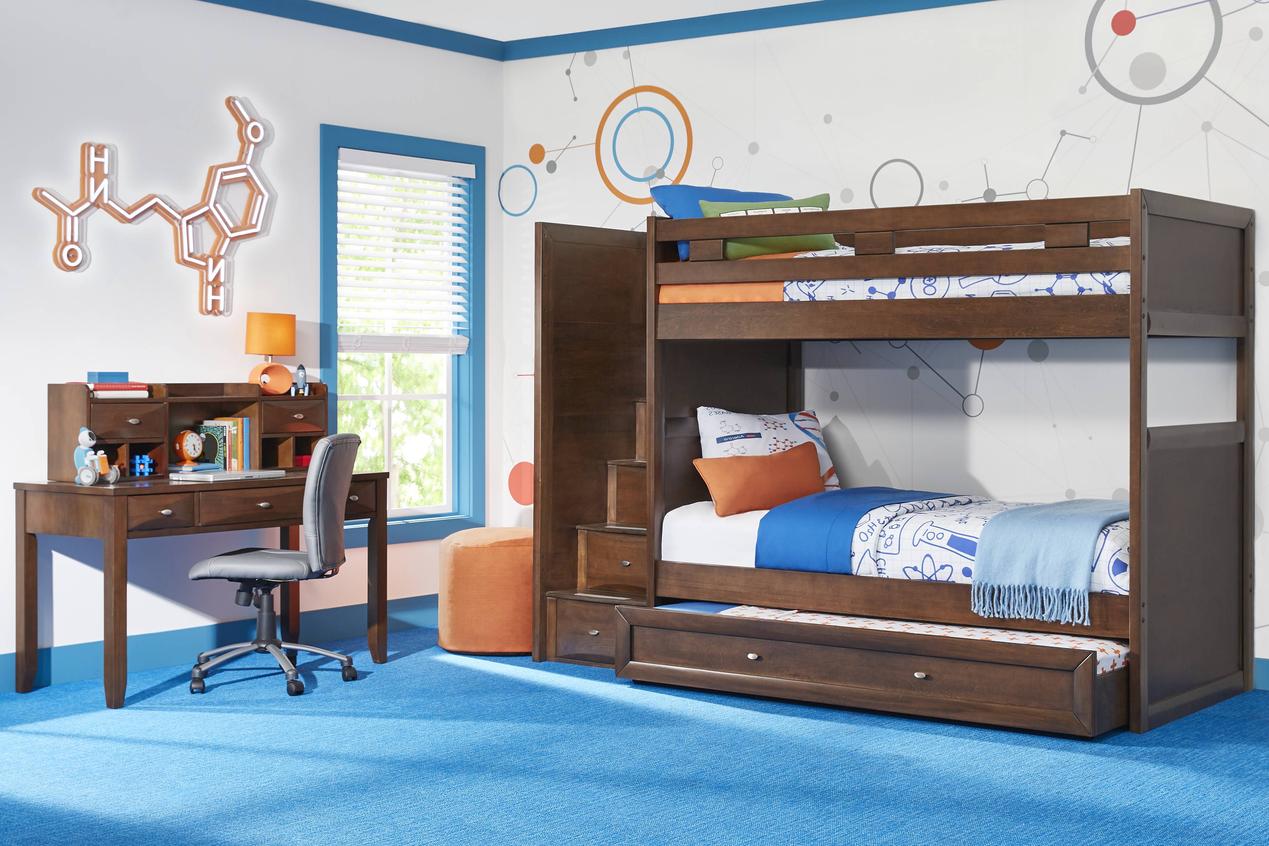 Ivy League 2.0 Walnut Full/Full Step Bunk Bed